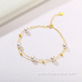 18K Real gold pearls necklace bracelet pearl jewelry